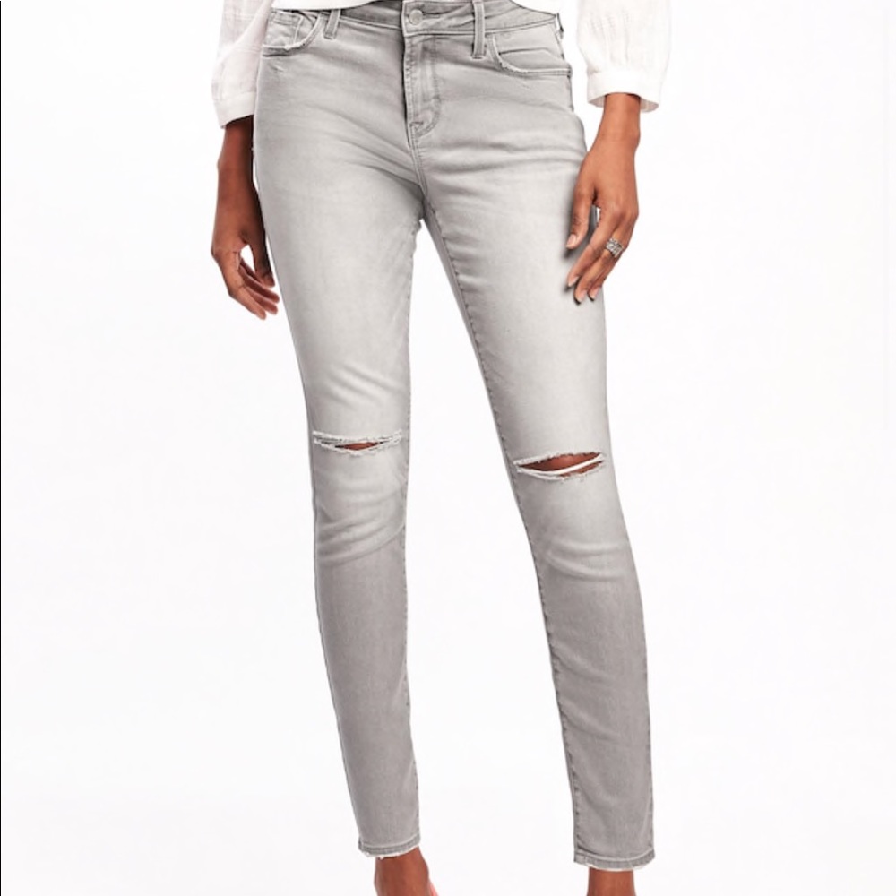 Light gray distressed Old Navy Rockstar Jeans
